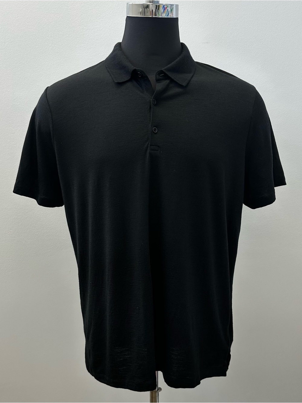 Icebreaker Tech Lite Merino Wool Polo Shirt Men’s XL Black 100% Wool